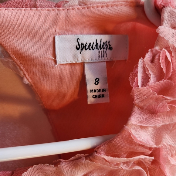 Speechless Coral Floral Kids Dress - Picture 4 of 11